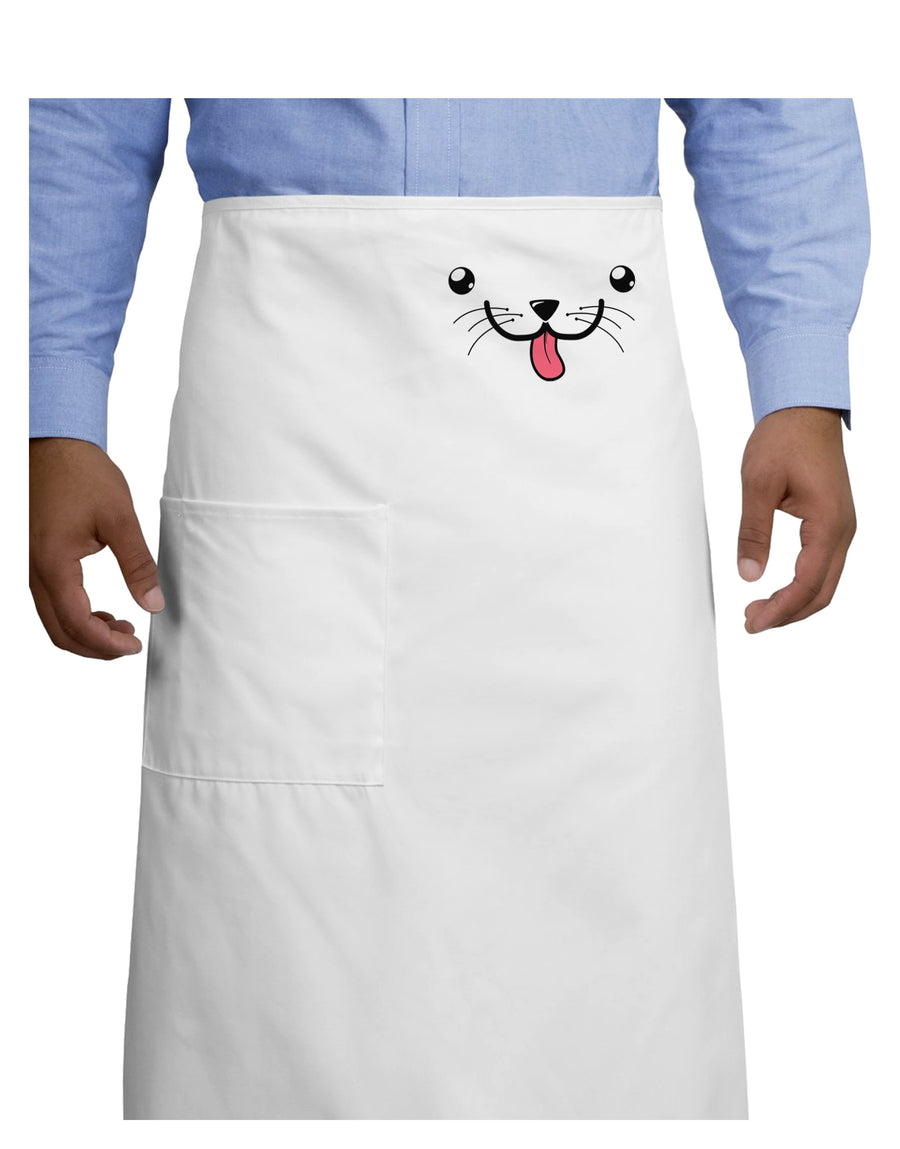 Kyu-T Face - Puppino the Puppy Dog Adult Bistro Apron-Bistro Apron-TooLoud-White-One-Size-Adult-Davson Sales