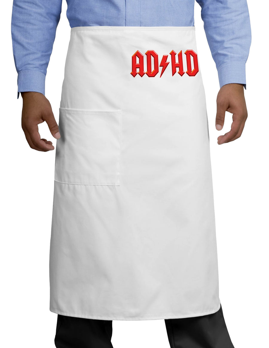 ADHD Lightning Bolt Rockstar Adult Bistro Apron-Bistro Apron-TooLoud-White-One-Size-Adult-Davson Sales