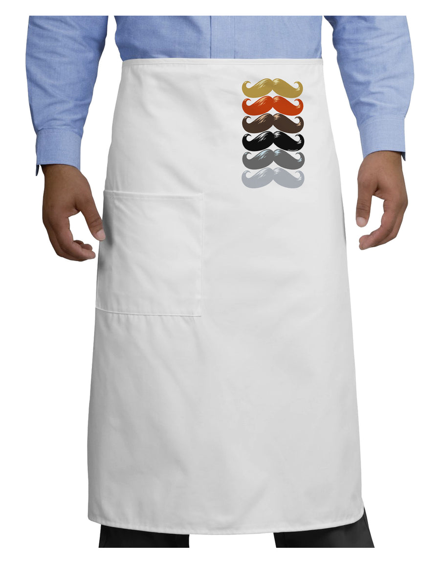 Natural Mustache Rainbow Adult Bistro Apron-Bistro Apron-TooLoud-White-One-Size-Adult-Davson Sales