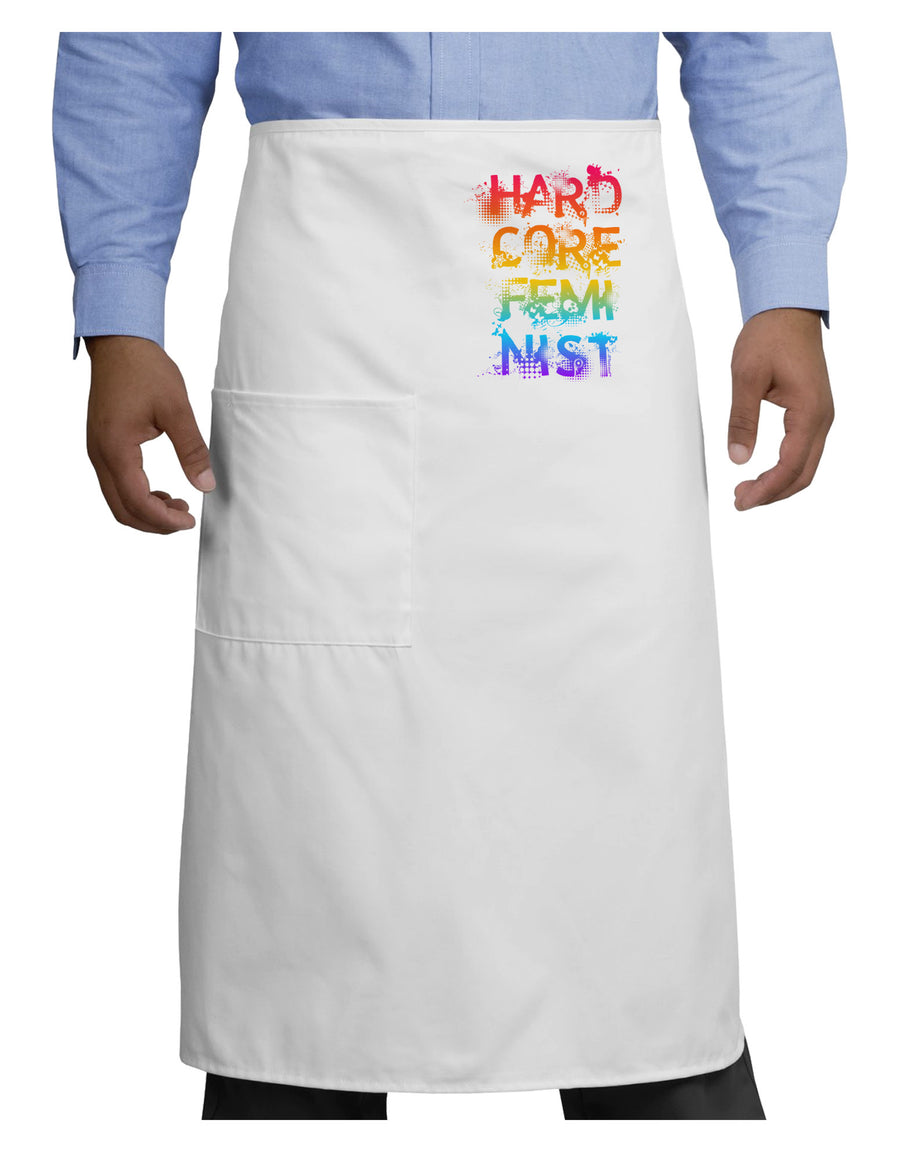 Hardcore Feminist - Rainbow Adult Bistro Apron-Bistro Apron-TooLoud-White-One-Size-Adult-Davson Sales