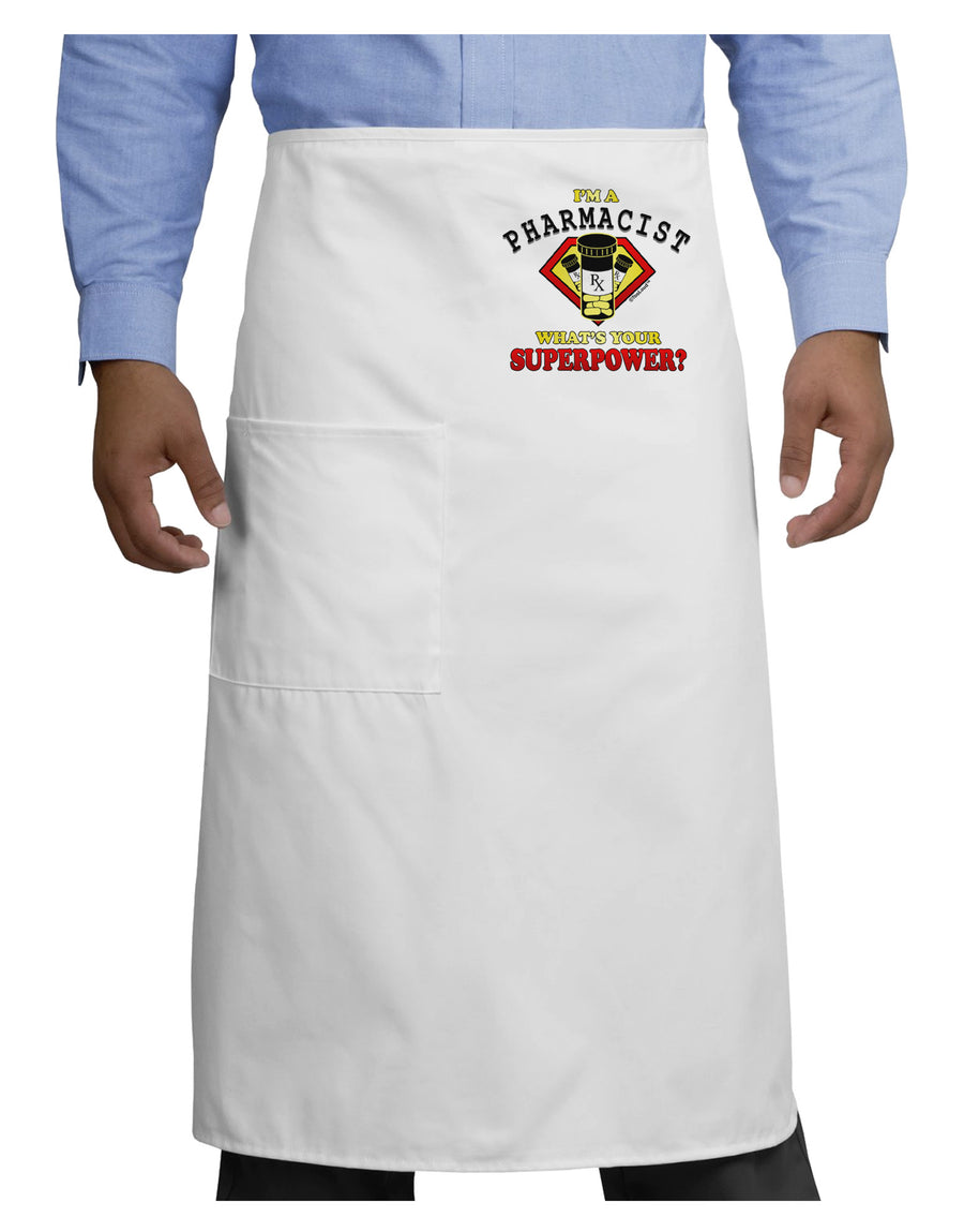 Pharmacist - Superpower Adult Bistro Apron-Bistro Apron-TooLoud-White-One-Size-Adult-Davson Sales