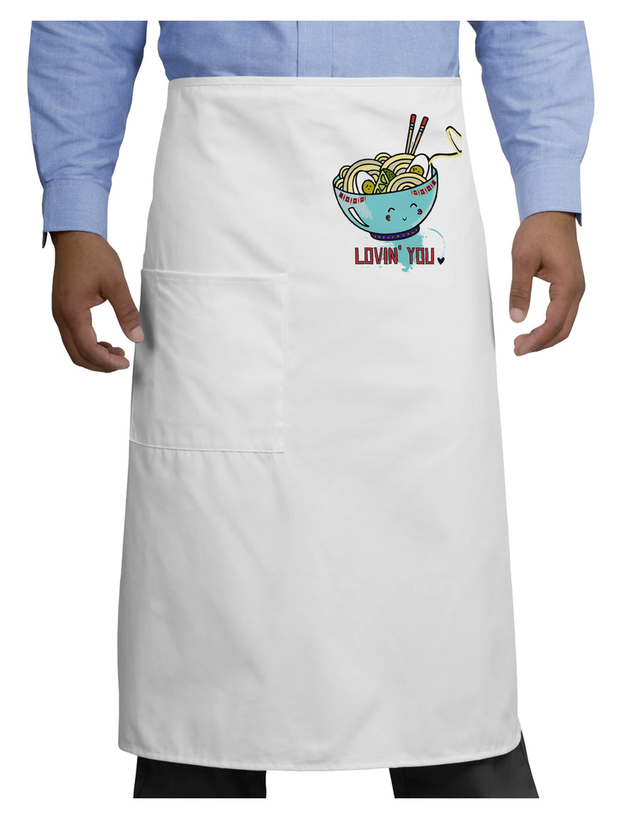 TooLoud Matching Lovin You Blue Pho Bowl Adult Bistro Apron-Bistro Apron-TooLoud-White-One-Size-Adult-Davson Sales