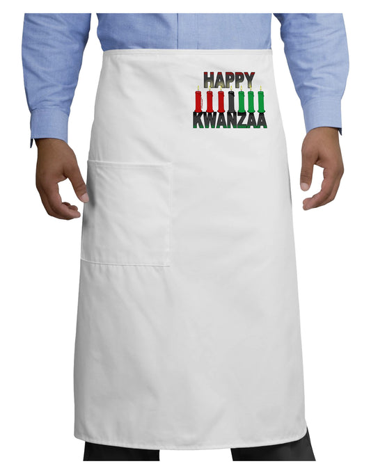 Happy Kwanzaa Candles Adult Bistro Apron-Bistro Apron-TooLoud-White-One-Size-Adult-Davson Sales