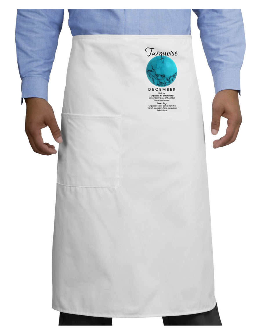 Birthstone Turquoise Adult Bistro Apron by TooLoud-Bistro Apron-TooLoud-White-One-Size-Adult-Davson Sales