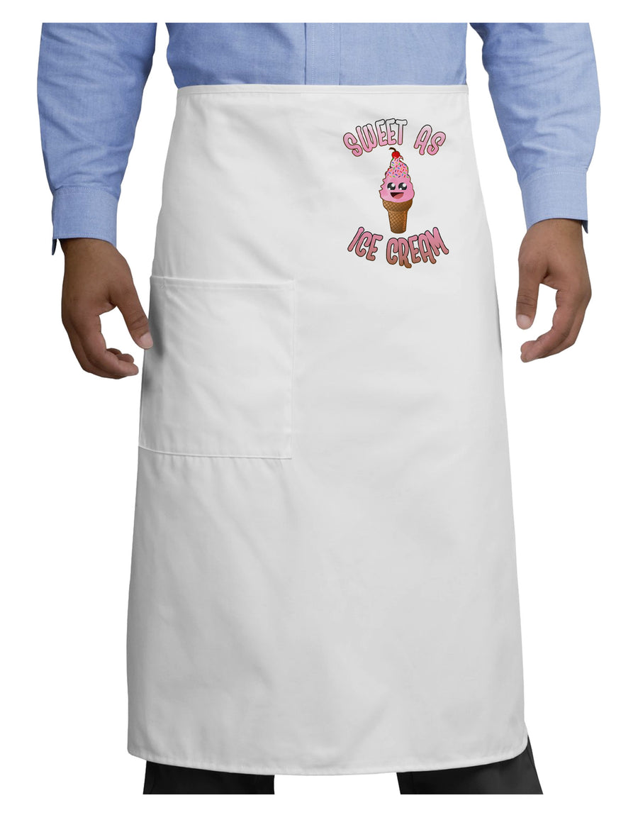 Cute Ice Cream Cone - Sweet As Ice Cream Adult Bistro Apron-Bistro Apron-TooLoud-White-One-Size-Adult-Davson Sales