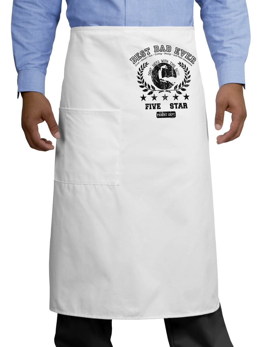 Best Dad Ever Distressed Collegiate Adult Bistro Apron-Bistro Apron-TooLoud-White-One-Size-Adult-Davson Sales