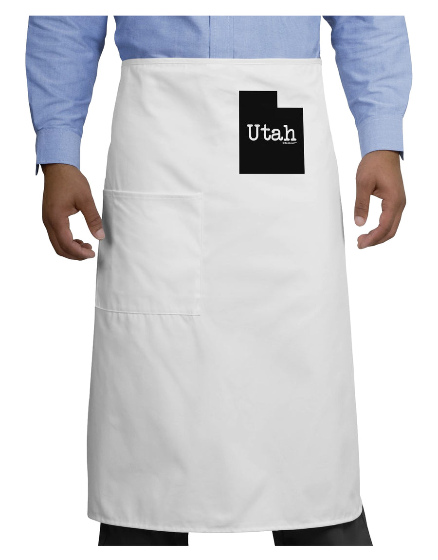 Utah - United States Shape Adult Bistro Apron by TooLoud-Bistro Apron-TooLoud-White-One-Size-Adult-Davson Sales