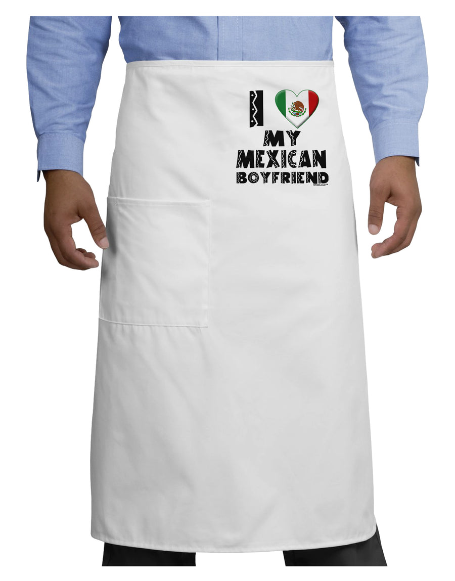 I Heart My Mexican Boyfriend Adult Bistro Apron by TooLoud-Bistro Apron-TooLoud-White-One-Size-Adult-Davson Sales