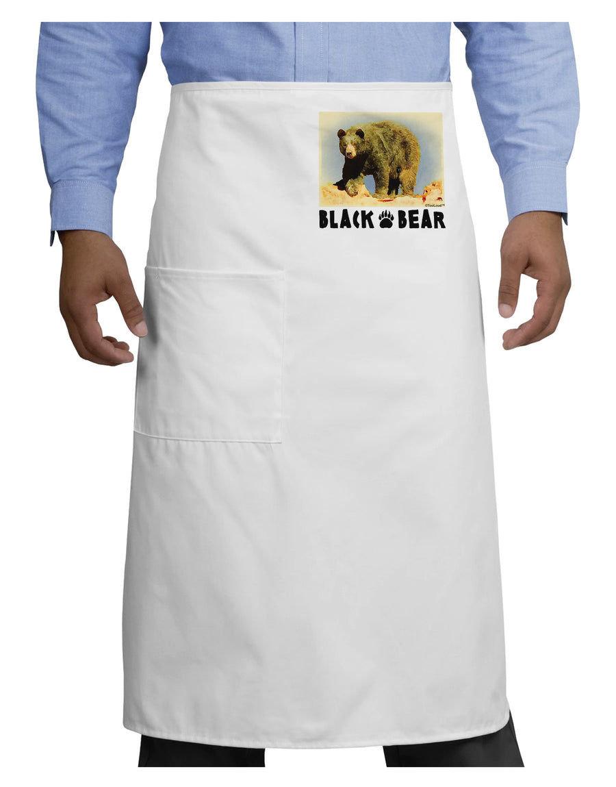 Black Bear Watercolor Adult Bistro Apron-Bistro Apron-TooLoud-White-One-Size-Adult-Davson Sales