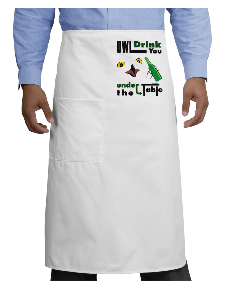 Owl Drink You Under the Table Adult Bistro Apron-Bistro Apron-TooLoud-White-One-Size-Adult-Davson Sales