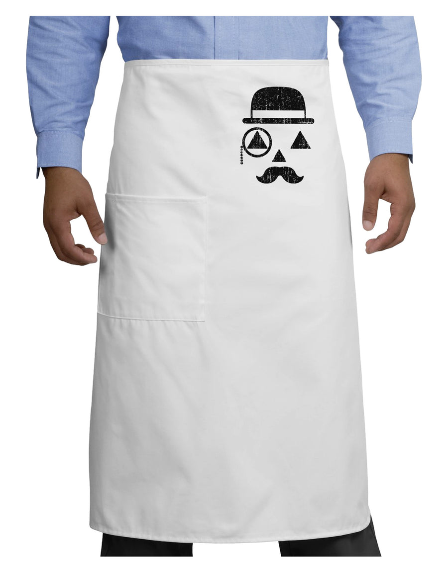 Gentleman Pumpkin Distressed Adult Bistro Apron-Bistro Apron-TooLoud-White-One-Size-Adult-Davson Sales