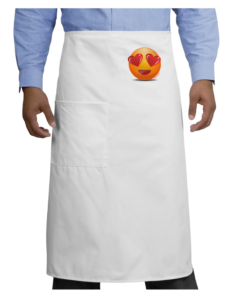 Heart Eye Emoji Adult Bistro Apron-Bistro Apron-TooLoud-White-One-Size-Adult-Davson Sales