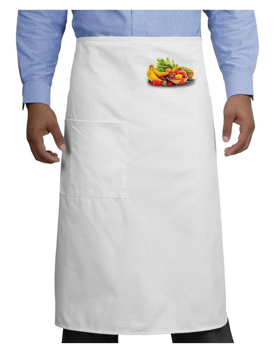 Watercolor Fruit Bowl 1 Adult Bistro Apron-Bistro Apron-TooLoud-White-One-Size-Adult-Davson Sales