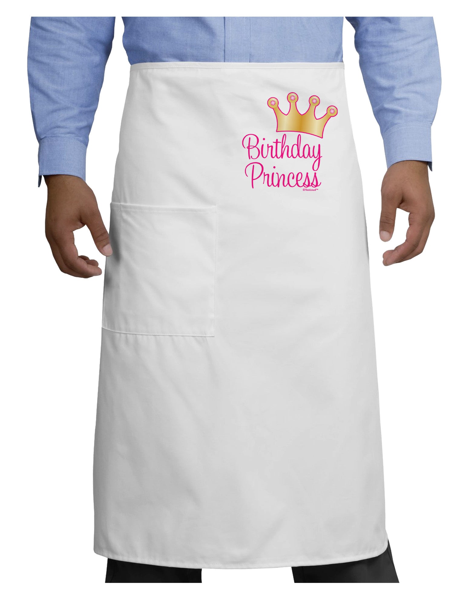 Birthday Princess - Tiara Adult Bistro Apron by TooLoud-Bistro Apron-TooLoud-White-One-Size-Adult-Davson Sales