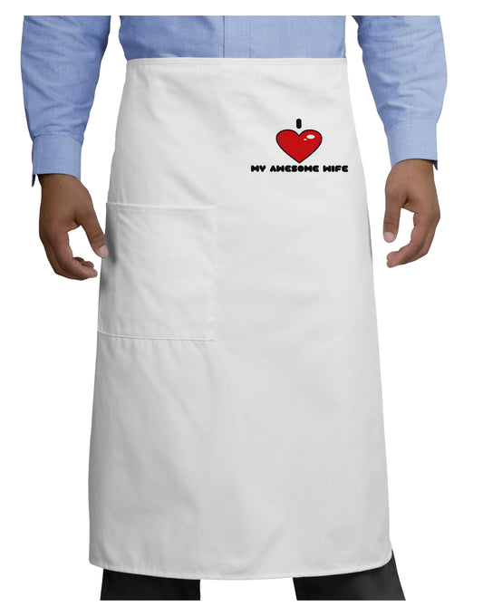 I Heart My Awesome Wife Adult Bistro Apron by TooLoud-Bib Apron-TooLoud-White-One-Size-Adult-Davson Sales