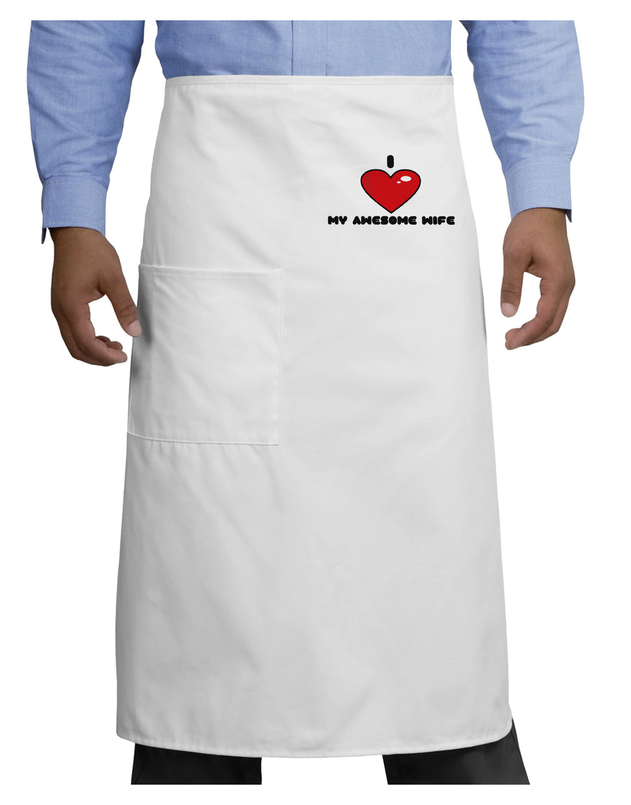 I Heart My Awesome Wife Adult Bistro Apron by TooLoud-Bib Apron-TooLoud-White-One-Size-Adult-Davson Sales