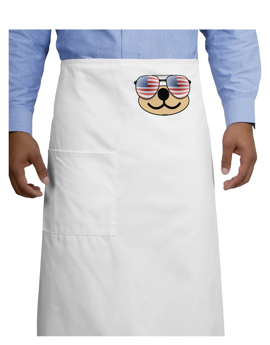 Kyu-T Face - Beartholomew Patriotic Sunglasses Adult Bistro Apron-Bistro Apron-TooLoud-White-One-Size-Adult-Davson Sales