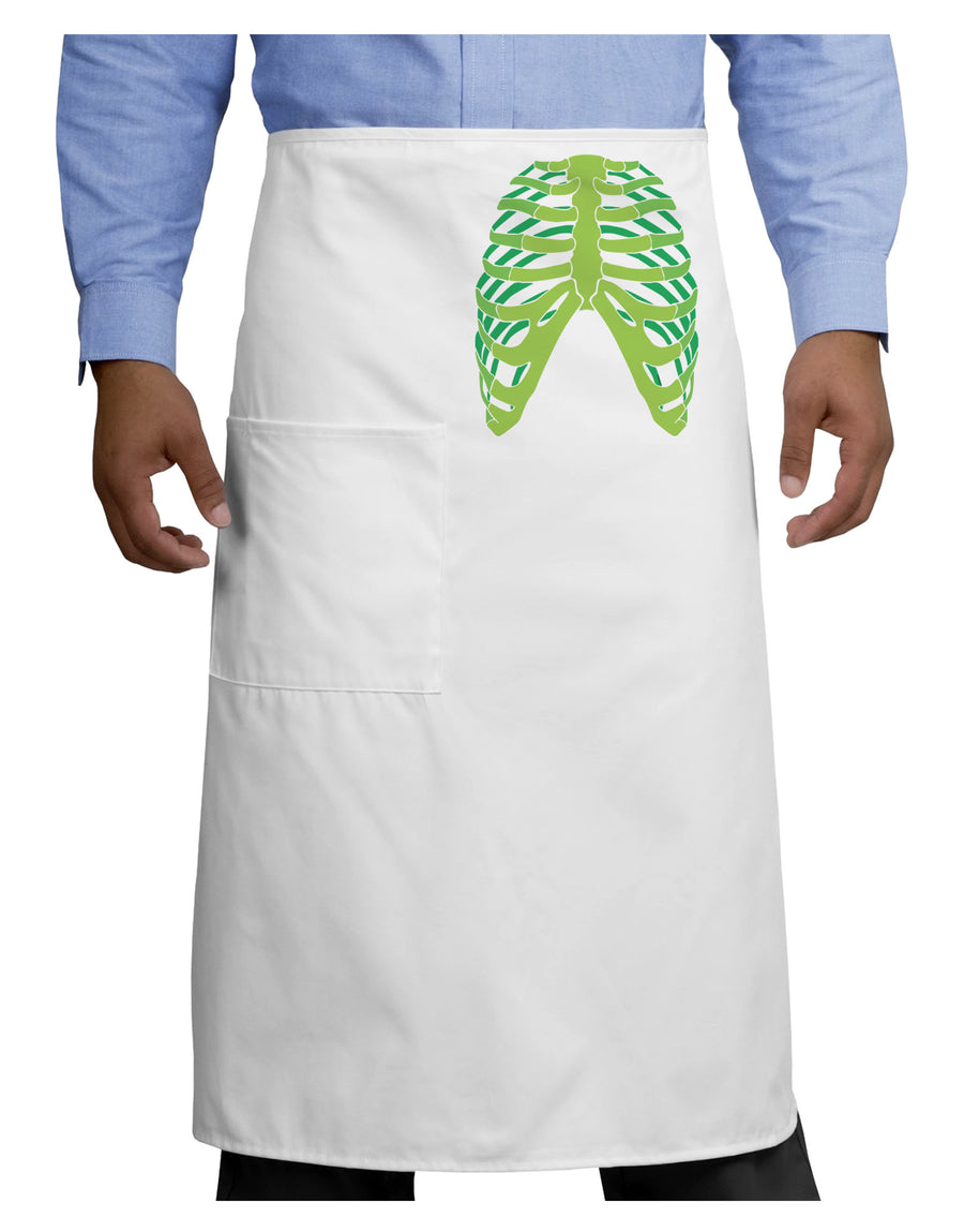 Human Green Skeleton Bones Ribcage Adult Bistro Apron-Bistro Apron-TooLoud-White-One-Size-Adult-Davson Sales