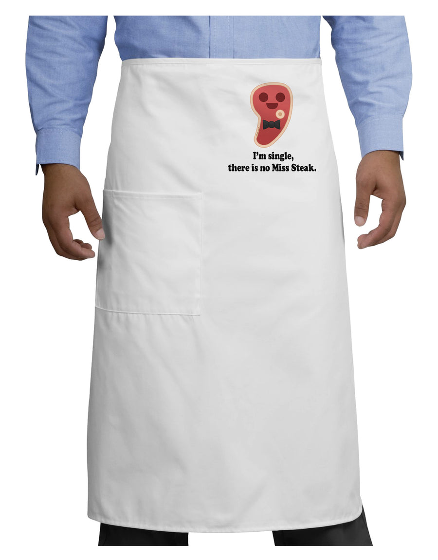 There Is No Miss Steak Adult Bistro Apron by TooLoud-Bistro Apron-TooLoud-White-One-Size-Adult-Davson Sales