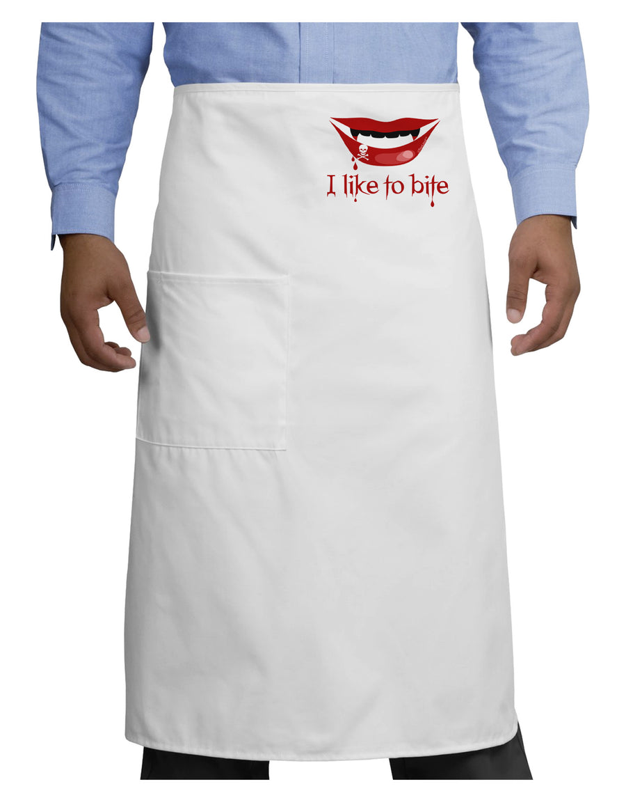 Like to Bite Adult Bistro Apron-Bistro Apron-TooLoud-White-One-Size-Adult-Davson Sales