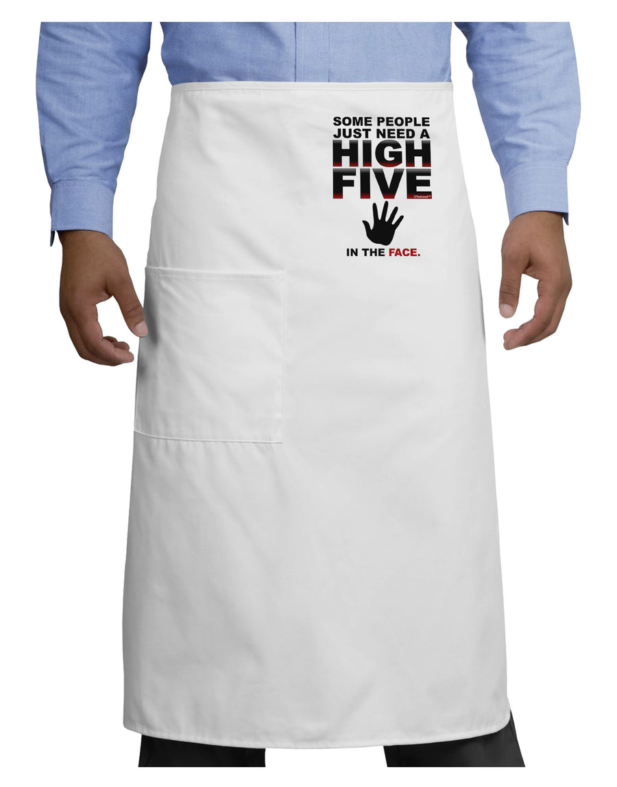 High Five In The Face Adult Bistro Apron-Bistro Apron-TooLoud-White-One-Size-Adult-Davson Sales