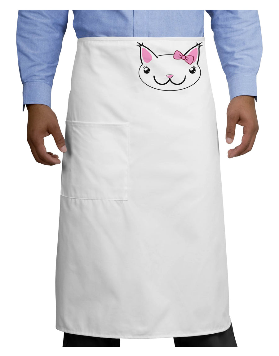 Kyu-T Head - Day Kawaia the Cute Girl Critter Adult Bistro Apron-Bistro Apron-TooLoud-White-One-Size-Adult-Davson Sales