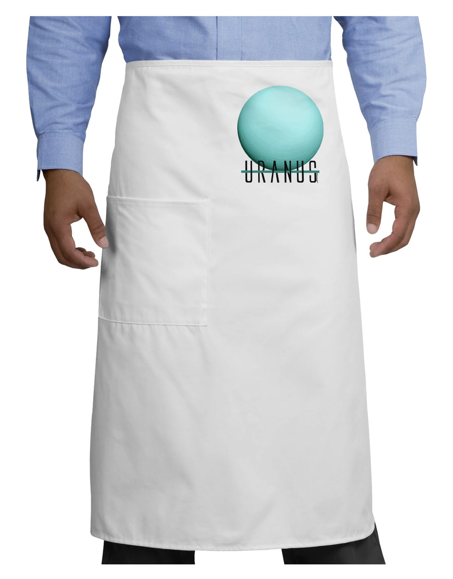 Planet Uranus Text Adult Bistro Apron-Bistro Apron-TooLoud-White-One-Size-Adult-Davson Sales