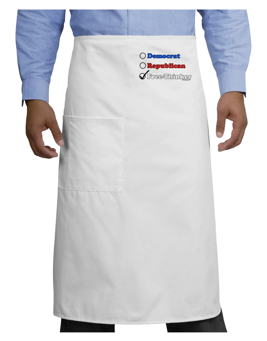 Free Thinker Checklist Adult Bistro Apron-Bistro Apron-TooLoud-White-One-Size-Adult-Davson Sales