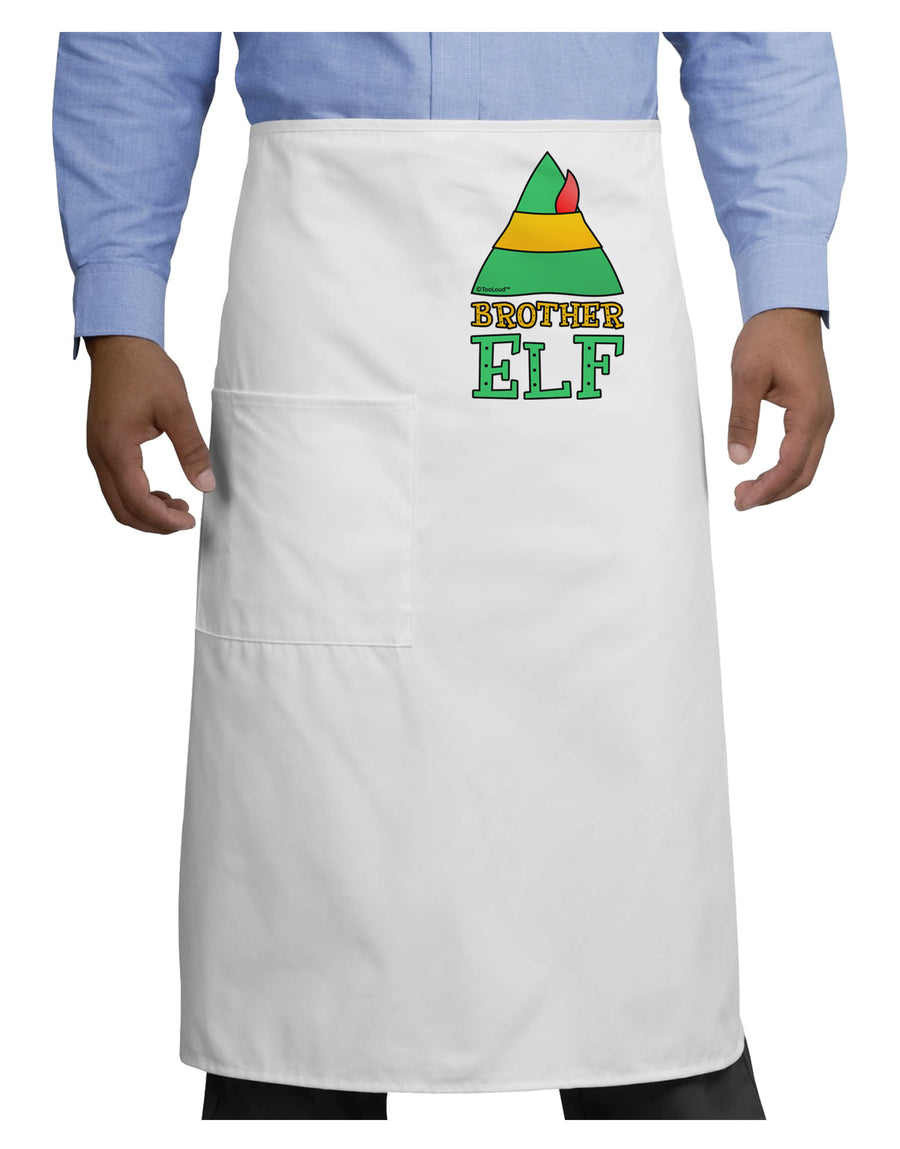 Matching Christmas Design - Elf Family - Brother Elf Adult Bistro Apron-Bistro Apron-TooLoud-White-One-Size-Adult-Davson Sales