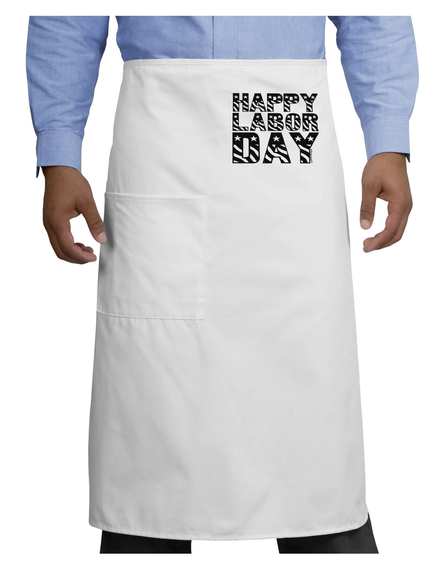 Happy Labor Day Text Adult Bistro Apron-Bistro Apron-TooLoud-White-One-Size-Adult-Davson Sales