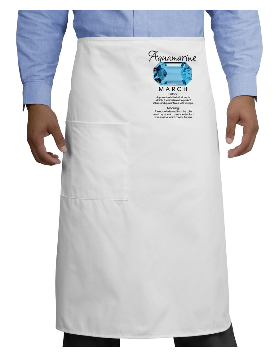 Birthstone Aquamarine Adult Bistro Apron-Bistro Apron-TooLoud-White-One-Size-Adult-Davson Sales