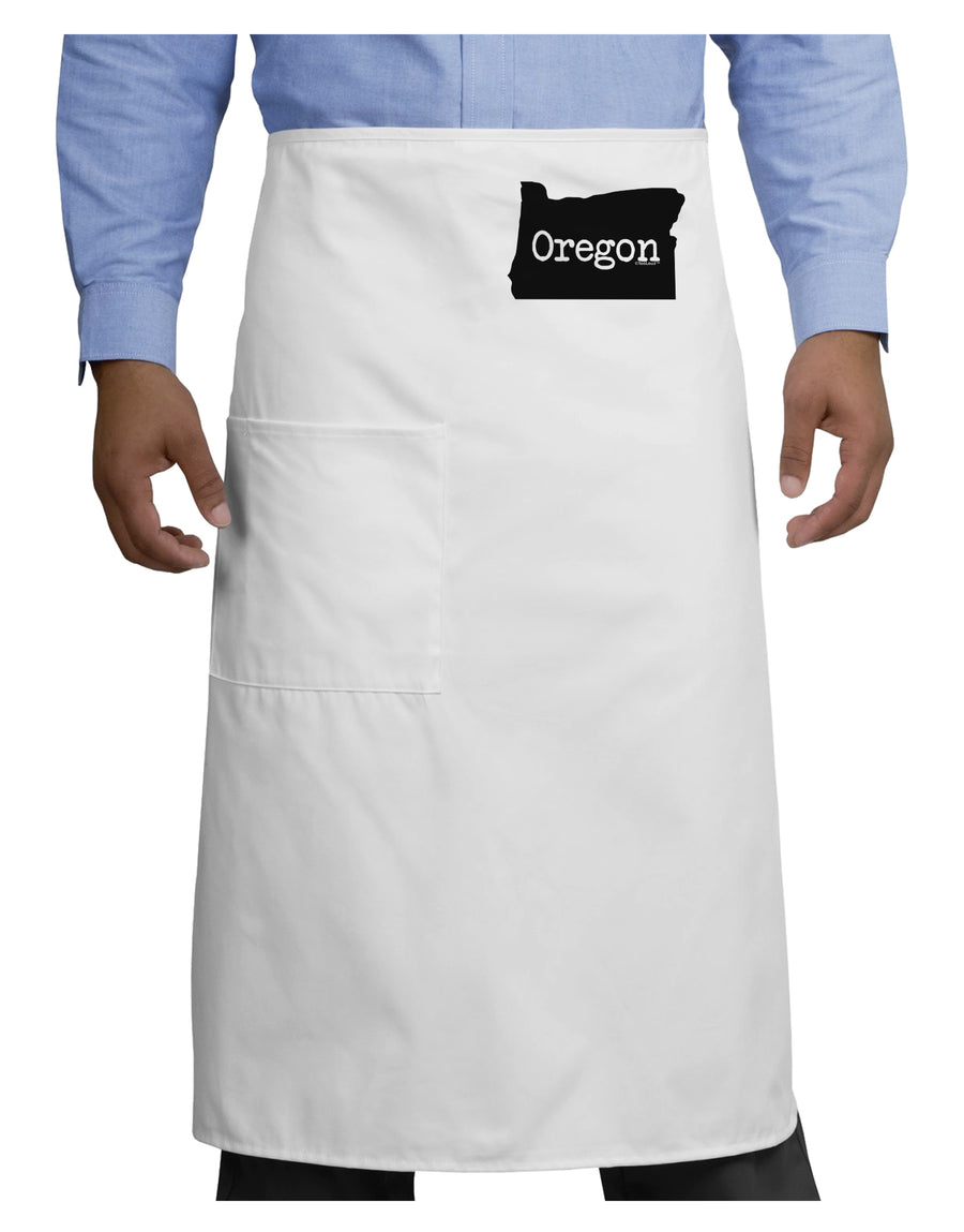 Oregon - United States Shape Adult Bistro Apron by TooLoud-Bistro Apron-TooLoud-White-One-Size-Adult-Davson Sales