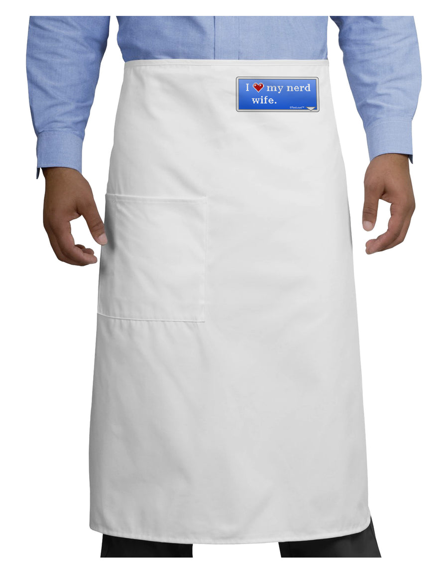 I Heart My Nerd Wife - Retro Adult Bistro Apron by TooLoud-Bistro Apron-TooLoud-White-One-Size-Adult-Davson Sales