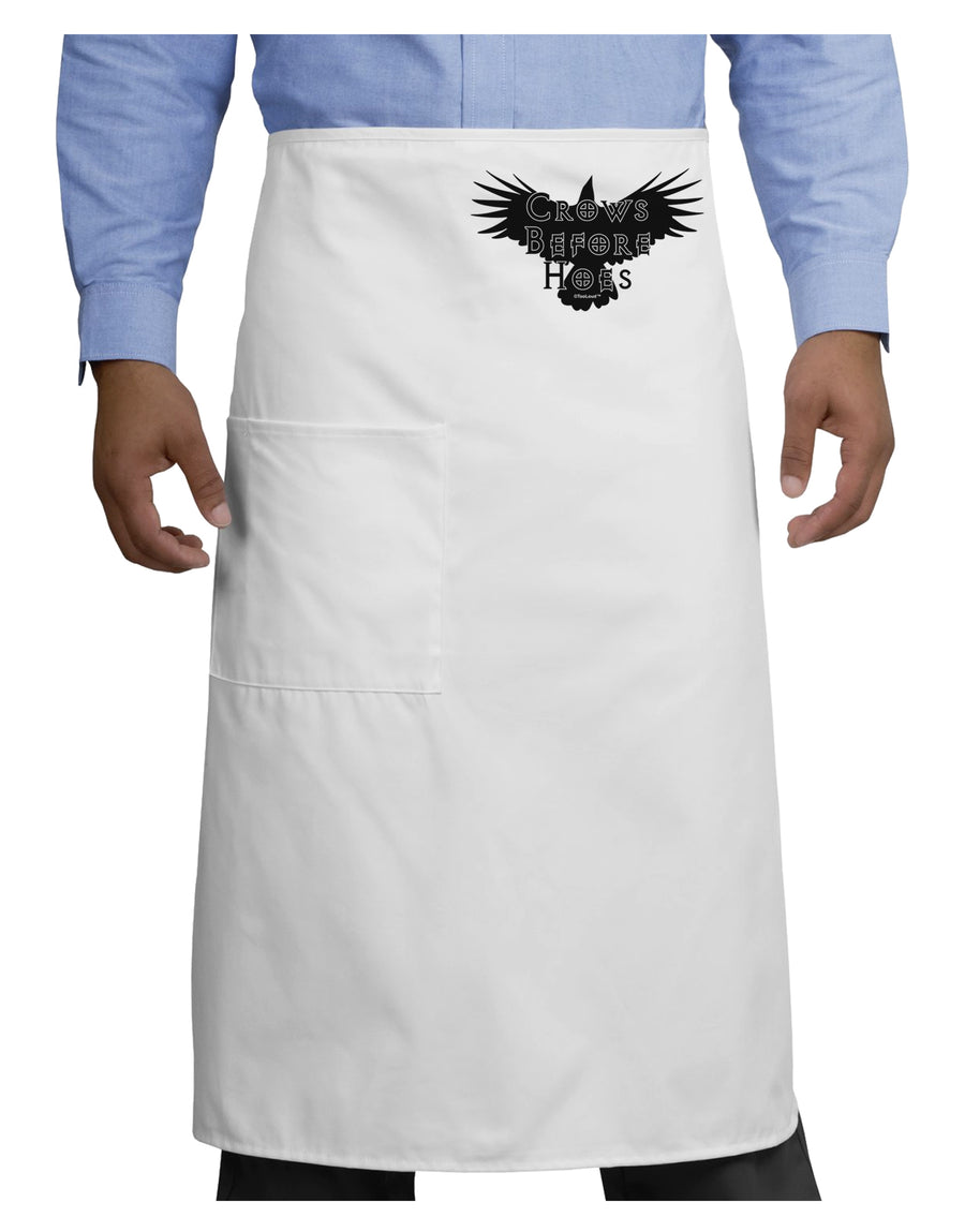 Crows Before Hoes Design Adult Bistro Apron by TooLoud-Bistro Apron-TooLoud-White-One-Size-Adult-Davson Sales