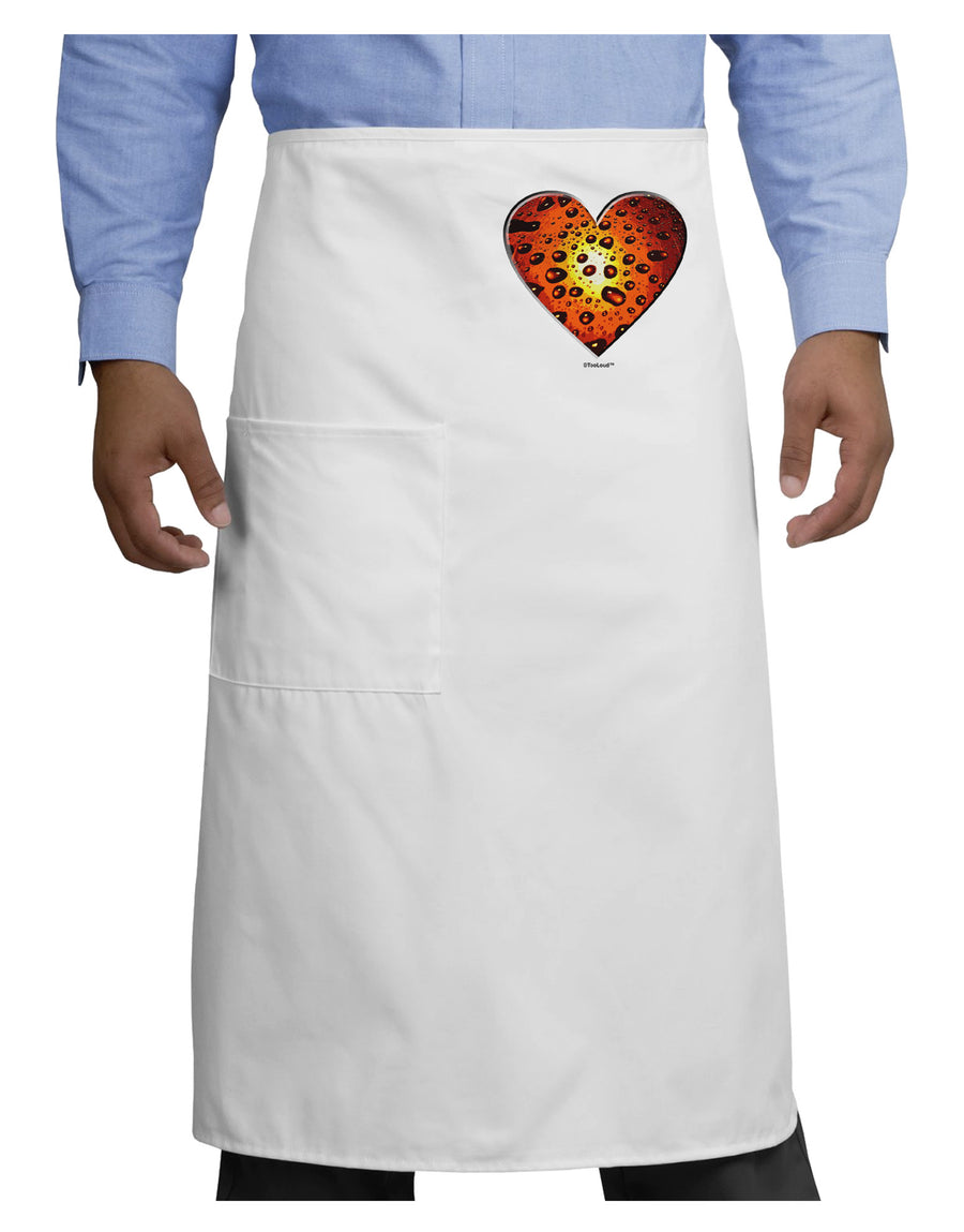 Water Droplet Heart Orange Adult Bistro Apron by TooLoud-Bistro Apron-TooLoud-White-One-Size-Adult-Davson Sales