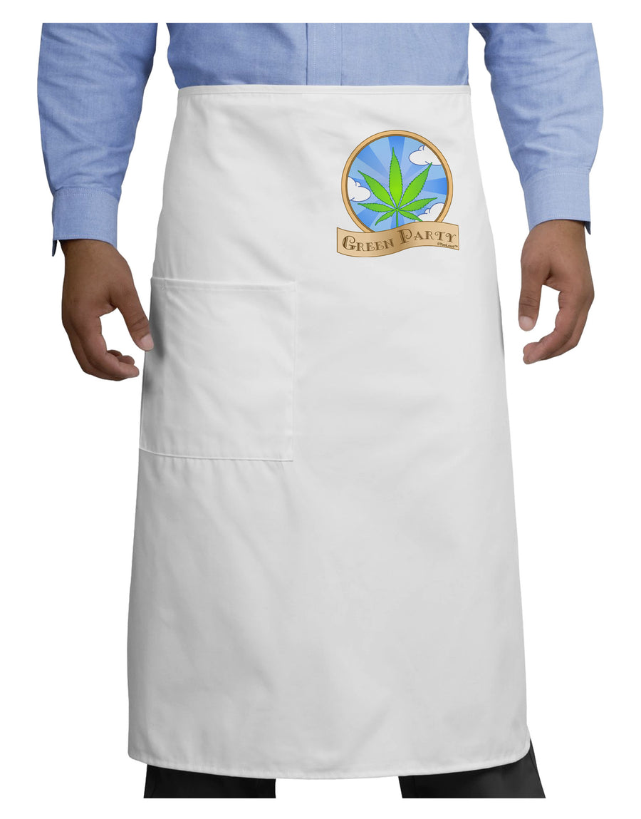 Green Party Symbol Adult Bistro Apron-Bistro Apron-TooLoud-White-One-Size-Adult-Davson Sales