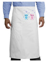 Cute Abominable Snowman Yeti Couple - Christmas Adult Bistro Apron-Bistro Apron-TooLoud-White-One-Size-Adult-Davson Sales