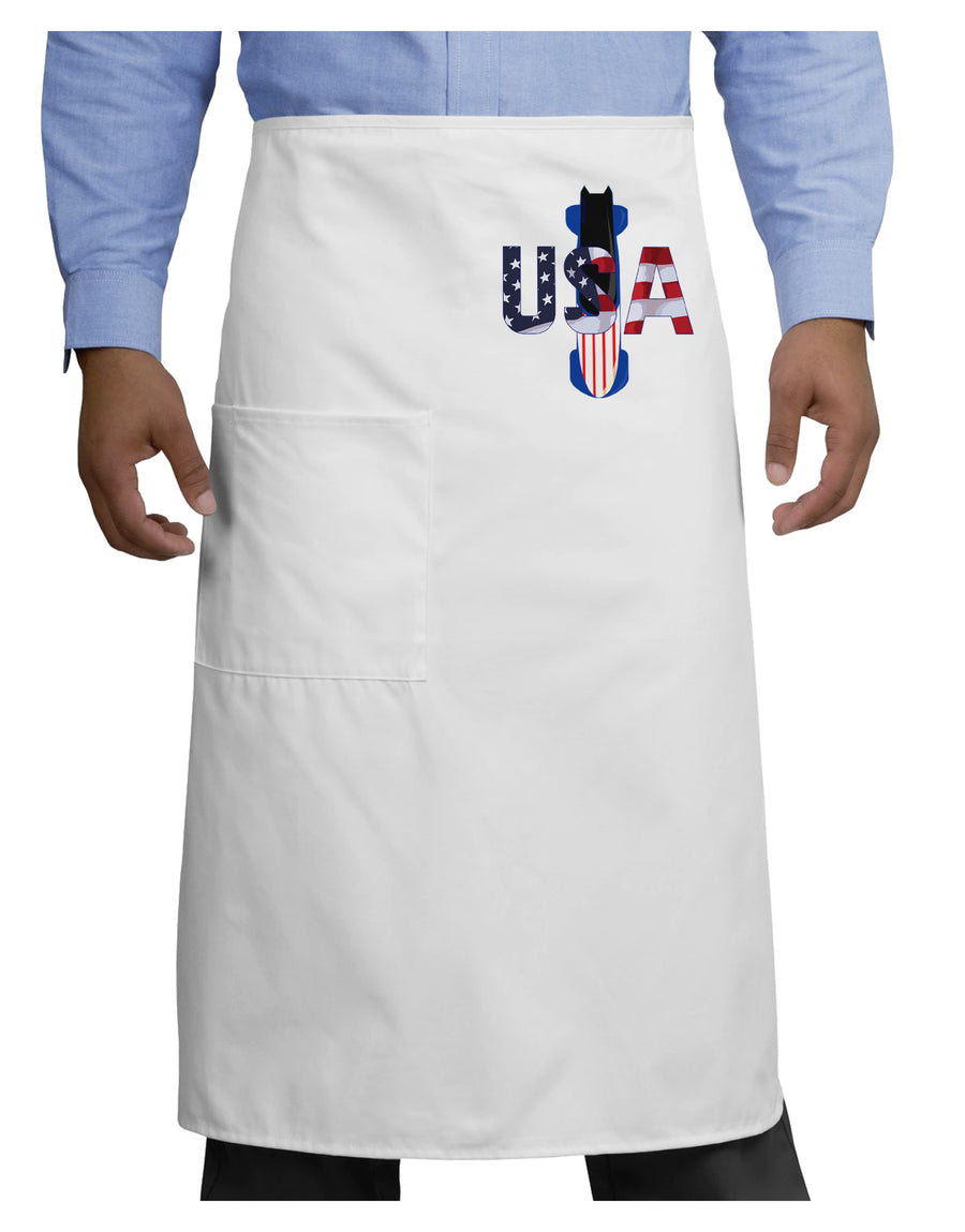 USA Bobsled Adult Bistro Apron by TooLoud-Bib Apron-TooLoud-White-One-Size-Adult-Davson Sales