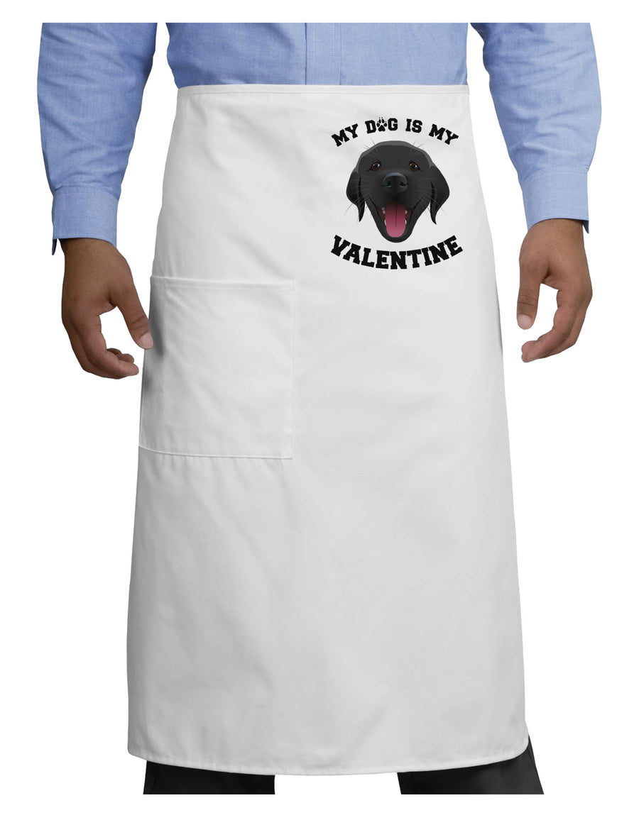 My Dog is my Valentine Black Adult Bistro Apron-Bistro Apron-TooLoud-White-One-Size-Adult-Davson Sales