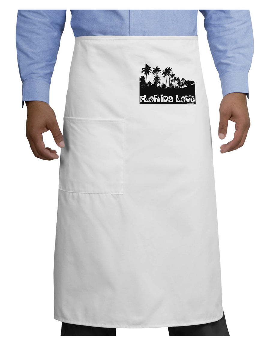 Florida Love - Palm Trees Cutout Design Adult Bistro Apron by TooLoud-Bistro Apron-TooLoud-White-One-Size-Adult-Davson Sales