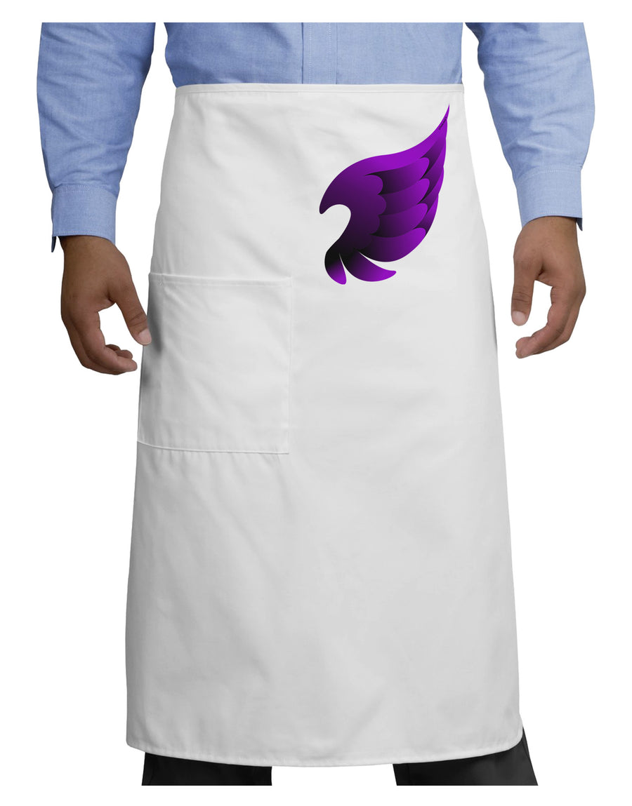 Cute Single Dark Angel Wing Black and Purple Adult Bistro Apron-Bistro Apron-TooLoud-White-One-Size-Adult-Davson Sales