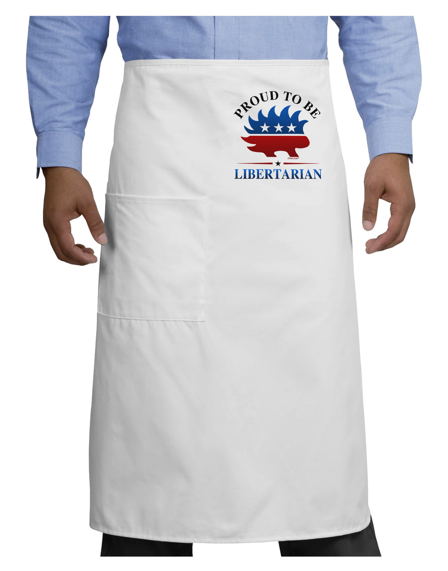 Proud To Be Libertarian Adult Bistro Apron-Bistro Apron-TooLoud-White-One-Size-Adult-Davson Sales