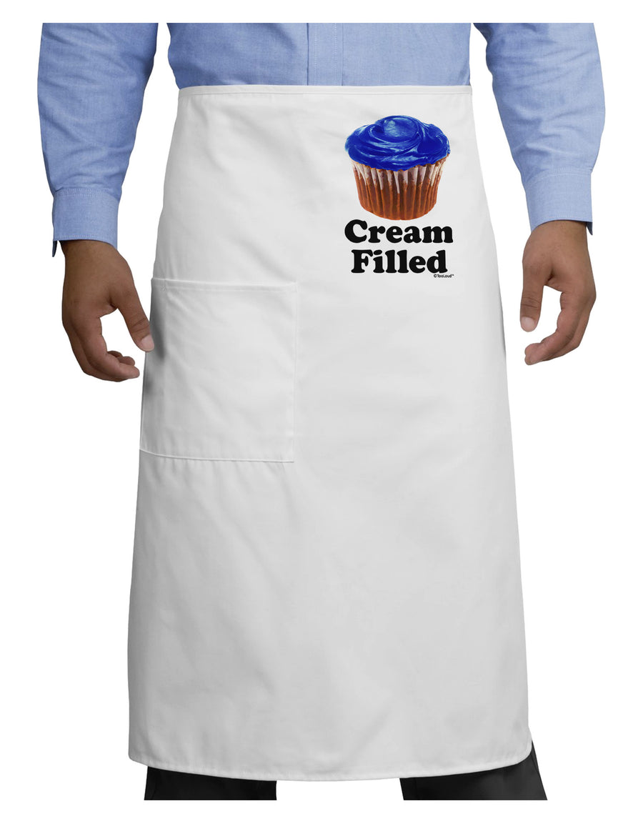 Cream Filled Blue Cupcake Design Adult Bistro Apron by TooLoud-Bistro Apron-TooLoud-White-One-Size-Adult-Davson Sales