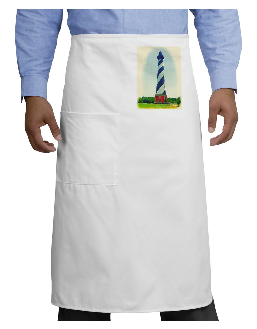 Watercolor Lighthouse 1 Adult Bistro Apron-Bistro Apron-TooLoud-White-One-Size-Adult-Davson Sales