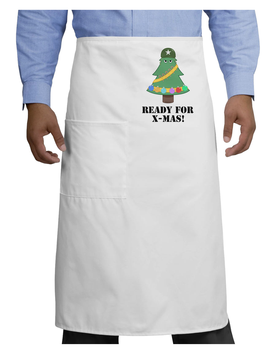 Christmas Tree - Ready for X-Mas Adult Bistro Apron-Bistro Apron-TooLoud-White-One-Size-Adult-Davson Sales