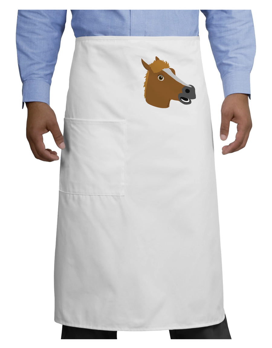 Silly Cartoon Horse Head Adult Bistro Apron-Bistro Apron-TooLoud-White-One-Size-Adult-Davson Sales