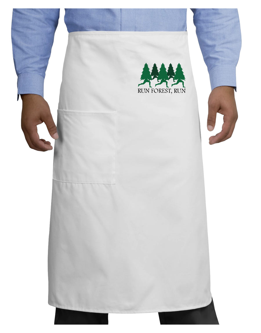 Run Forest Run Funny Adult Bistro Apron by TooLoud-Bib Apron-TooLoud-White-One-Size-Adult-Davson Sales