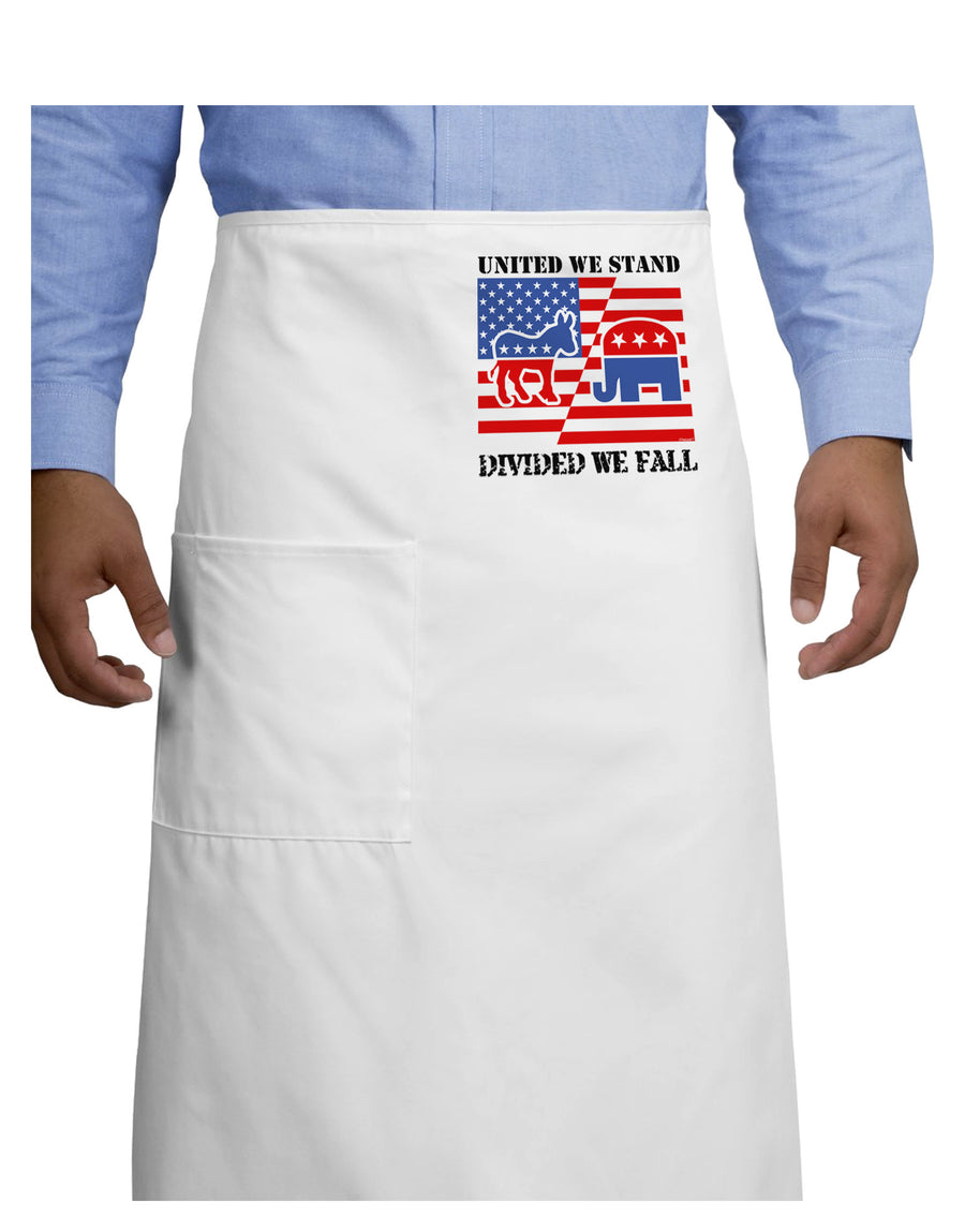 United We Stand Divided We Fall Adult Bistro Apron-Bistro Apron-TooLoud-White-One-Size-Adult-Davson Sales