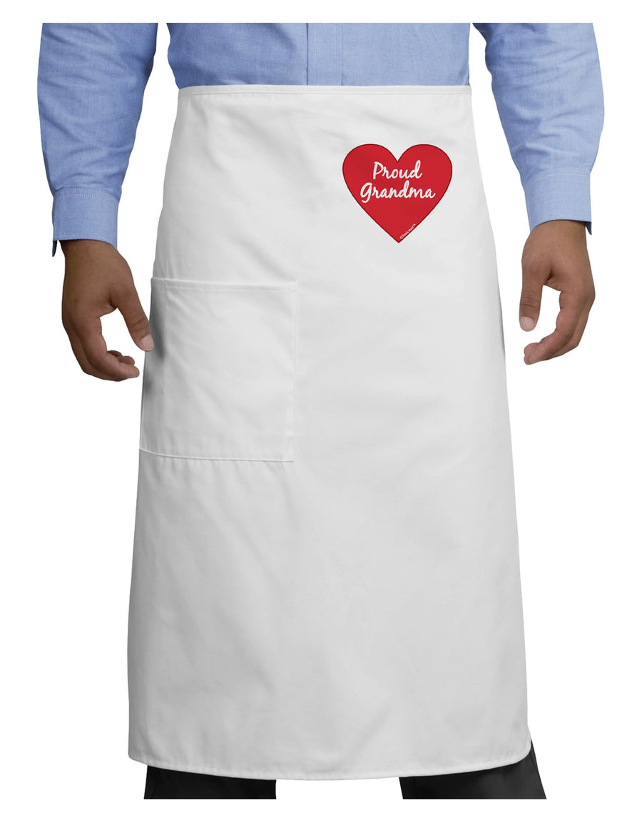 Proud Grandma Heart Adult Bistro Apron-Bistro Apron-TooLoud-White-One-Size-Adult-Davson Sales