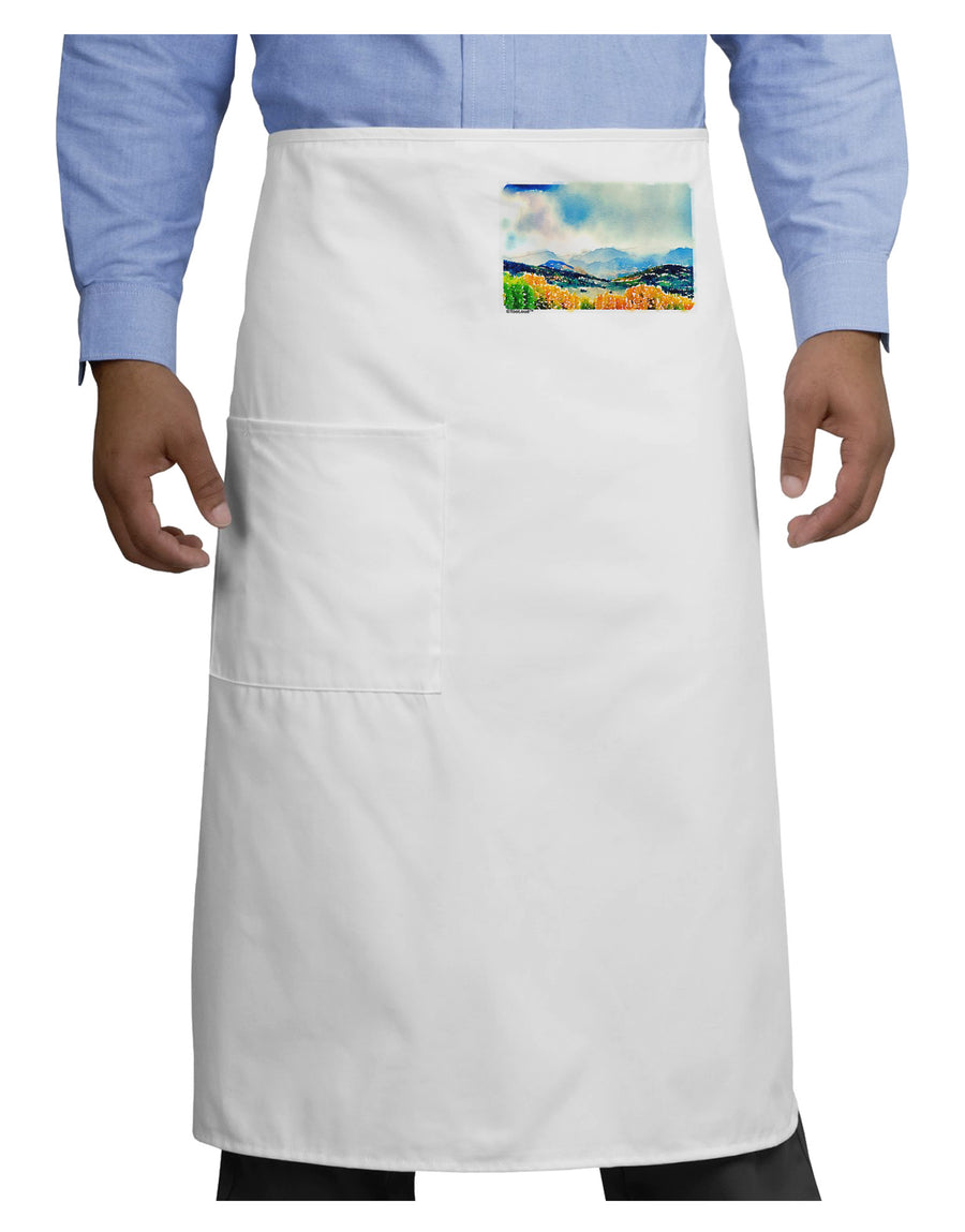 Colorado Mountain Scene Adult Bistro Apron-Bistro Apron-TooLoud-White-One-Size-Adult-Davson Sales